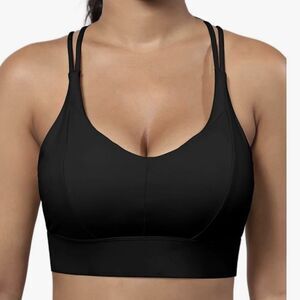 GRACE FORM * Sports/Yoga/Athletic Pullover Black Strappy Bra NWT  Sz. MED/LG